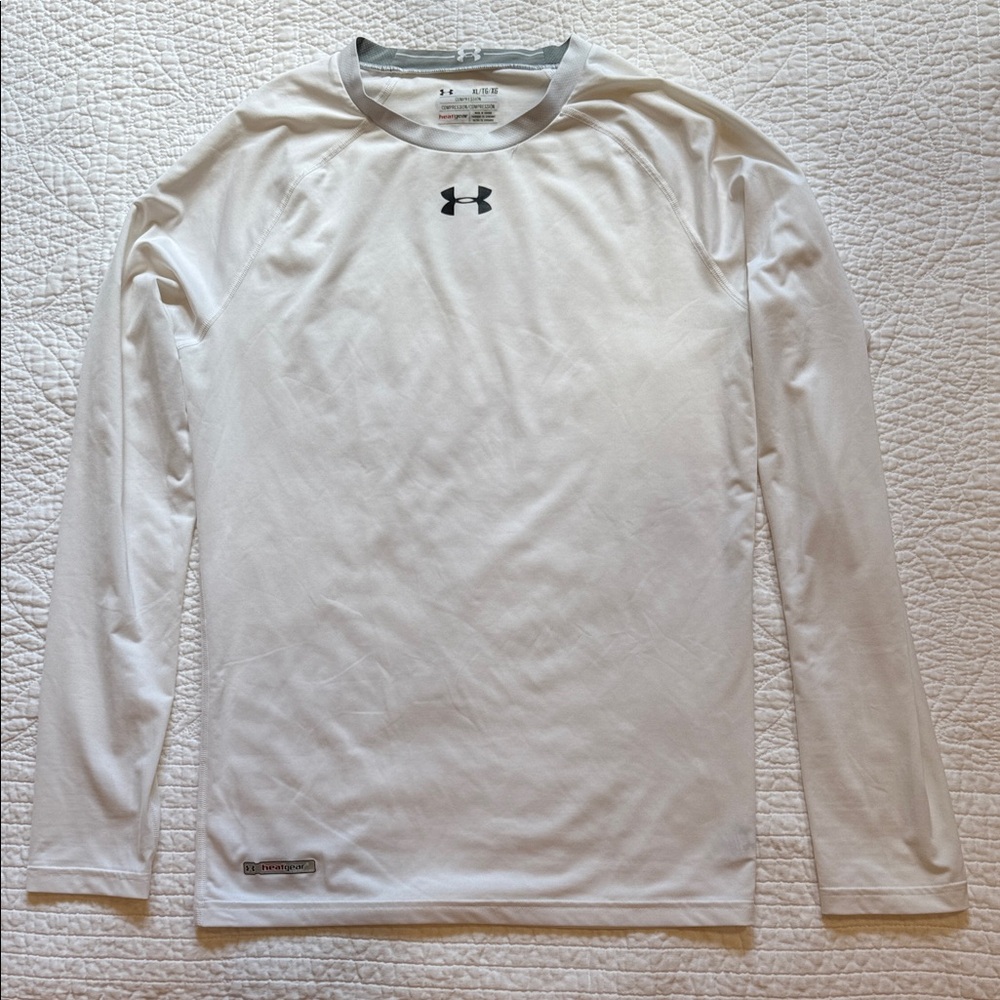 Under Armour Men's heatgear White Long Sleeve Compression Shirt - Size XL